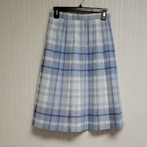 St Michael Blue Plaid Women's Skirt Sz 8. Academia Preppy Office Business